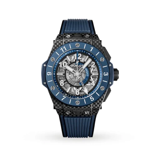 best copy Hublot Big Bang Unico Gmt Carbon Blue Ceramic Automatic 45mm