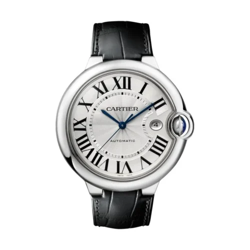 best copy Ballon Bleu de Cartier watch, 42 mm, steel, leather
