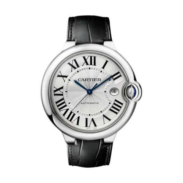 best copy Ballon Bleu de Cartier watch, 42 mm, steel, leather