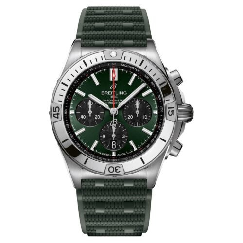 Breitling Chronomat B01 42mm Green Rubber Strap Chronograph Automatic Men’s Watch
