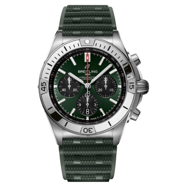 Breitling Chronomat B01 42mm Green Rubber Strap Chronograph Automatic Men’s Watch