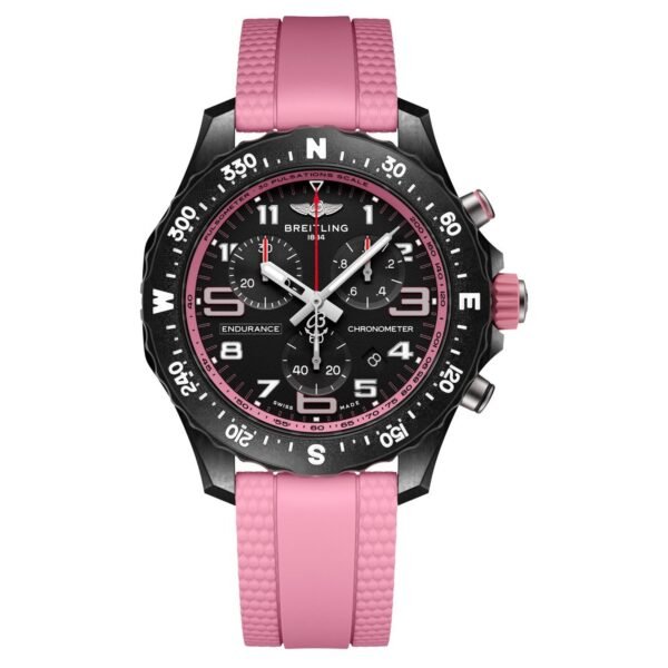 Breitling-Endurance-Pro-38mm-Chronograph-Pink-Rubber-Strap-Ladies-Watch-X83310D41B1S1-38-mm-Black-Dial Breitling Endurance Pro 38mm Chronograph Pink Rubber Strap Ladies Watch