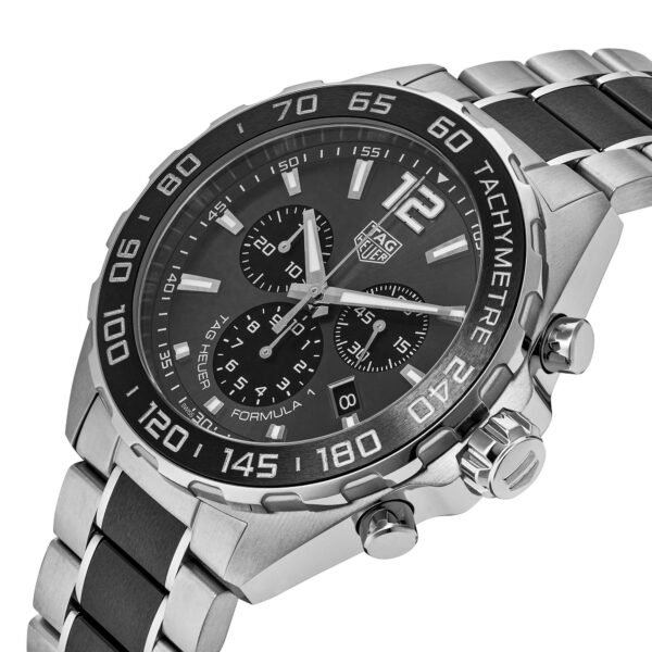 M103738_1 TAG Heuer Formula 1 Quartz Men's Grey Steel and Black Ceramic Chronograph 43mm Watch