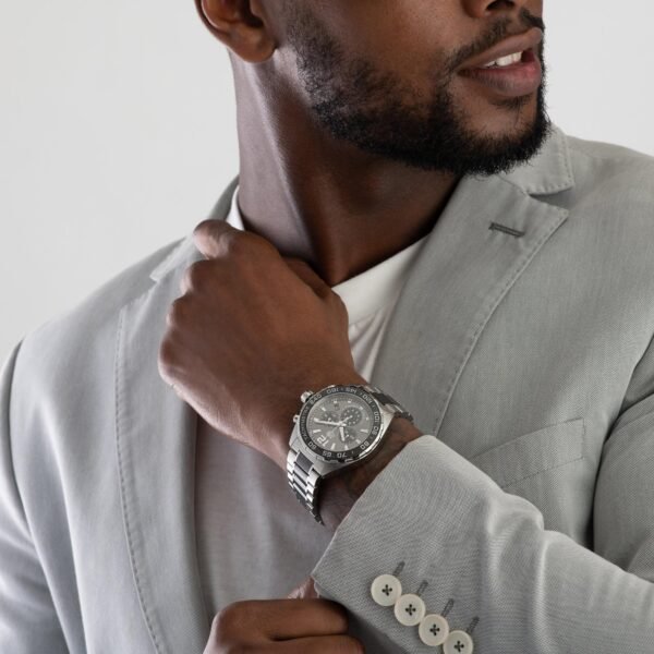 M103738_mod_1 TAG Heuer Formula 1 Quartz Men's Grey Steel and Black Ceramic Chronograph 43mm Watch