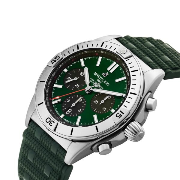 Breitling Chronomat B01 42mm Green Rubber Strap Chronograph Automatic Men’s Watch
