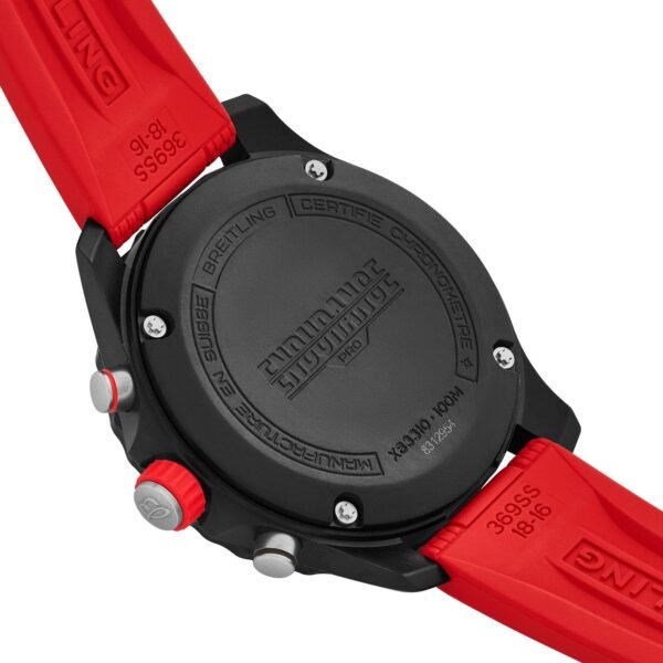 Breitling Endurance Pro 38mm Chronograph Red Rubber Strap Ladies Watch