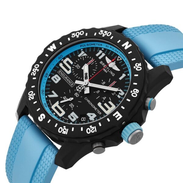 Breitling Endurance Pro 44mm Chronograph Blue Rubber Strap Men's Watch