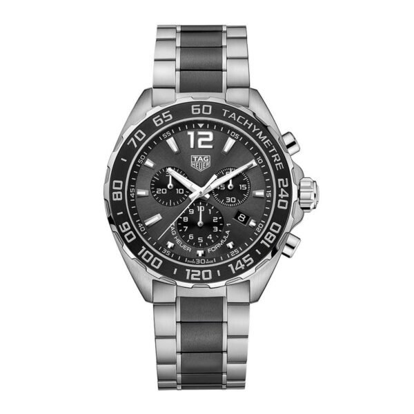 TAG-Heuer-Formula-1-Quartz-Mens-Grey-Steel-and-Black-Ceramic-Chronograph-43mm-Watch-CAZ1011 TAG Heuer Formula 1 Quartz Men's Grey Steel and Black Ceramic Chronograph 43mm Watch